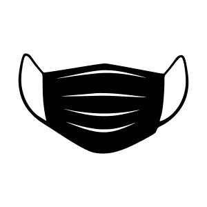 Black Medical Face Mask Icon - Vector Illustration