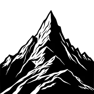 Black Mountain Silhouette Vector Illustration