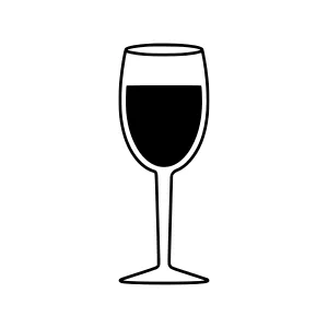 Wine Glass Icon - Black Outline
