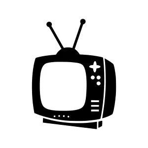 Retro Television Icon - Black Silhouette