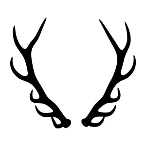 Black Deer Antlers Silhouette Vector Graphic