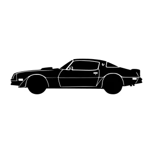 Vintage Car Silhouette - Black Outline Design