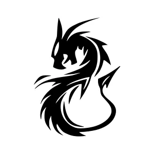 Black Dragon Tribal Tattoo Design