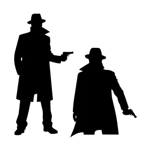 Silhouette Detectives - Vintage Crime Style