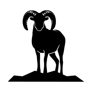 Silhouette Ram - Mountain Animal Graphic