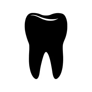 Dental Tooth Icon - Black Silhouette