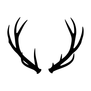 Deer Antlers Silhouette - Black on White