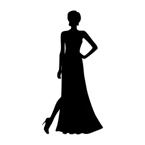 Elegant Black Silhouette Woman Dress