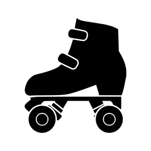 Roller Skate Icon - Black Silhouette