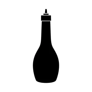 Bottle Silhouette - Black on White
