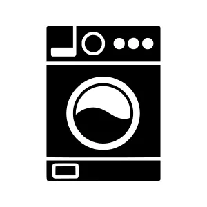 Laundry Machine Icon - Simple Black Silhouette