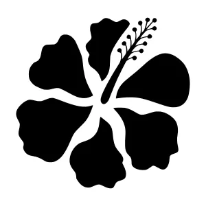 Black Hibiscus Flower Silhouette Icon