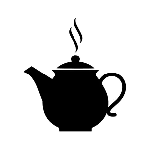 Black Teapot Icon - Simple Line Art