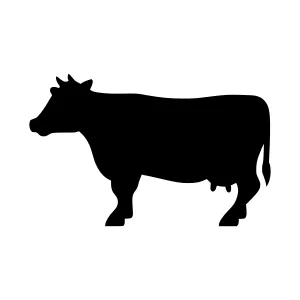 Black Cow Silhouette Vector Graphic