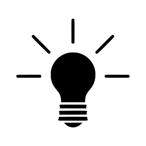 Black Lightbulb Icon - Idea Spark