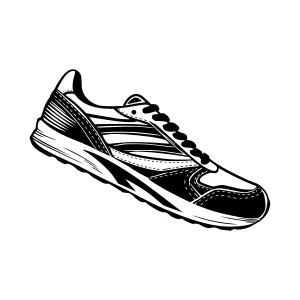 Black & White Running Shoe Illustration