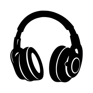 Black Headphones Silhouette Icon