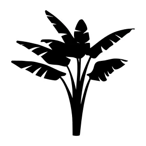 Banana Leaf Silhouette - Black on White