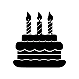 Black Cake Icon - Birthday Celebration