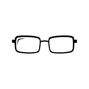 Black Glasses Icon - Vector Illustration