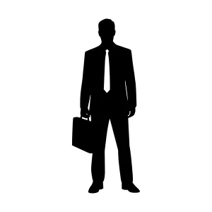 Silhouette Businessman Suit Briefcase