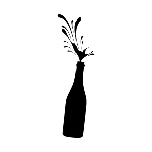 Abstract Wine Bottle Splash Silhouette