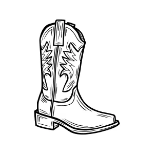 Cowboy Boot Sketch Illustration