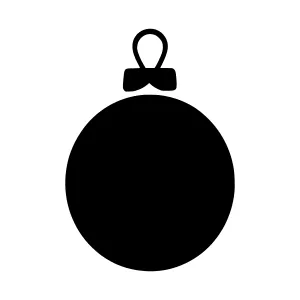 Black Christmas Ornament Icon - Simple Vector