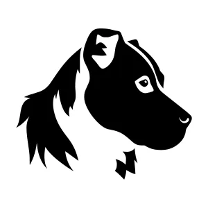 Silhouette Dog Head - Minimalist Vector Art