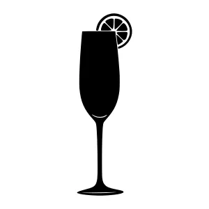 Elegant Champagne Glass with Lemon Slice - Vector Icon