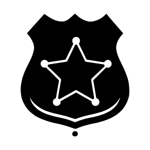 Police Star Badge Icon - Vector Illustration