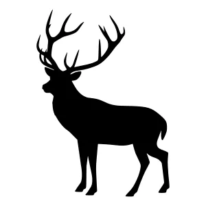 Black Deer Silhouette Vector Graphic