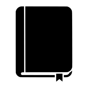 Black Book Icon - Minimalist Vector Illustration