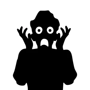 Silhouette Figure - Fearful Expression
