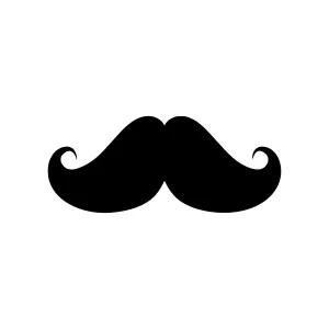Black Mustache Icon - Vector Illustration