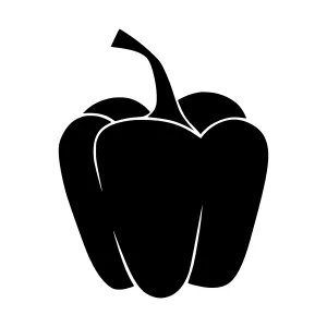 Pepper Silhouette Icon - Black on White