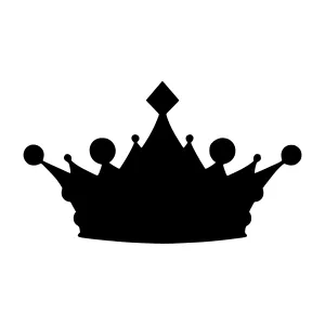 Black Crown Silhouette Vector Icon