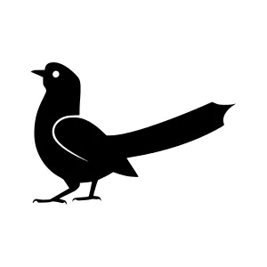 Silhouette Bird Icon - Black on White