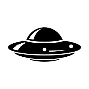 UFO Silhouette Vector Icon