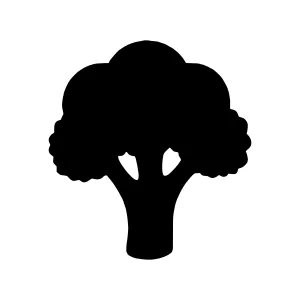 Broccoli Silhouette Icon - Minimalist Vector
