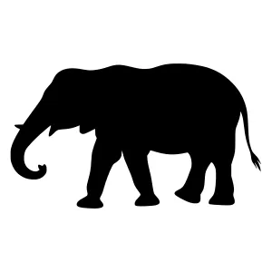 Black Elephant Silhouette Vector Graphic