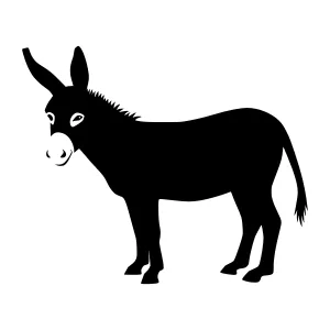 Black Silhouette Donkey Illustration
