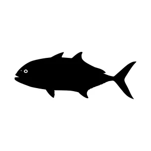 Black Fish Silhouette Vector Graphic