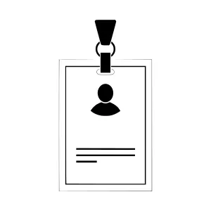 Black ID Badge with Loop - Vector Illustration