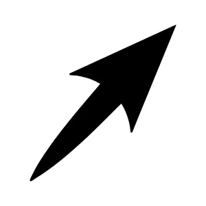 Black Arrow Icon - Upward Growth Vector