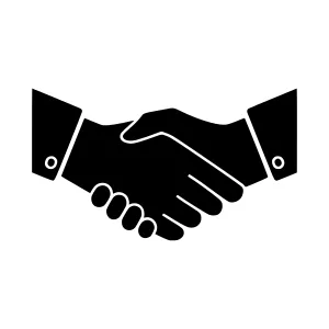Black Handshake Icon - Business Agreement