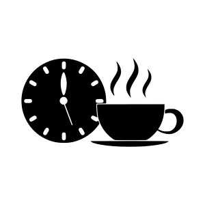 Coffee Time Icon - Clock & Cup