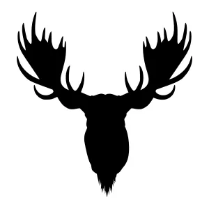 Silhouette Moose Head - Black on White