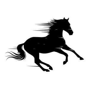 Silhouette Horse Running - Dynamic Vector Graphic