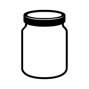Jar Icon - Black Outline on White